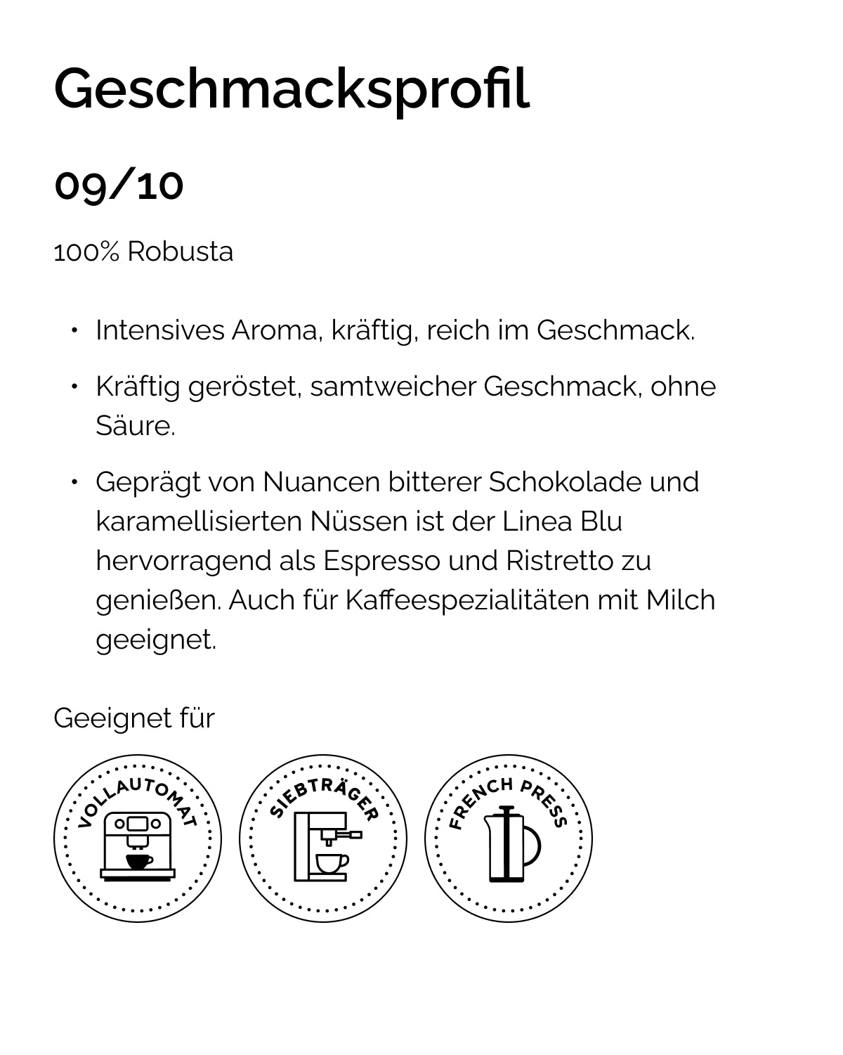 Espresso „Linea Blu“